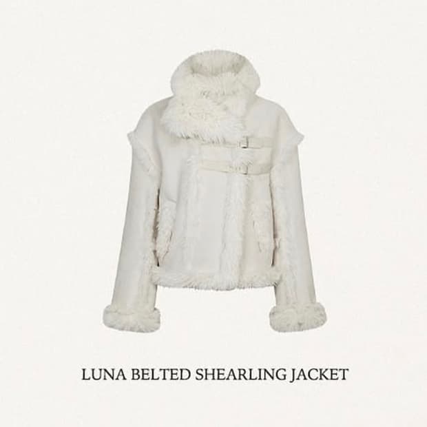 페인오어플레져 무스탕 퍼자켓 크림