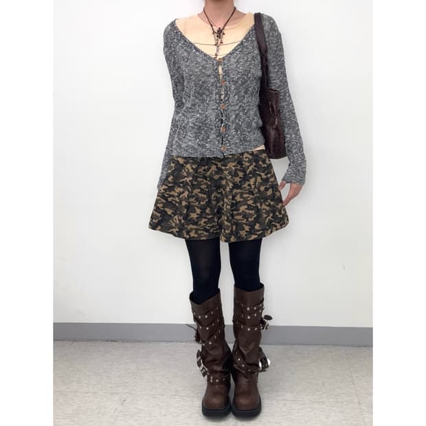 빈티지 카모 스커트 y2k