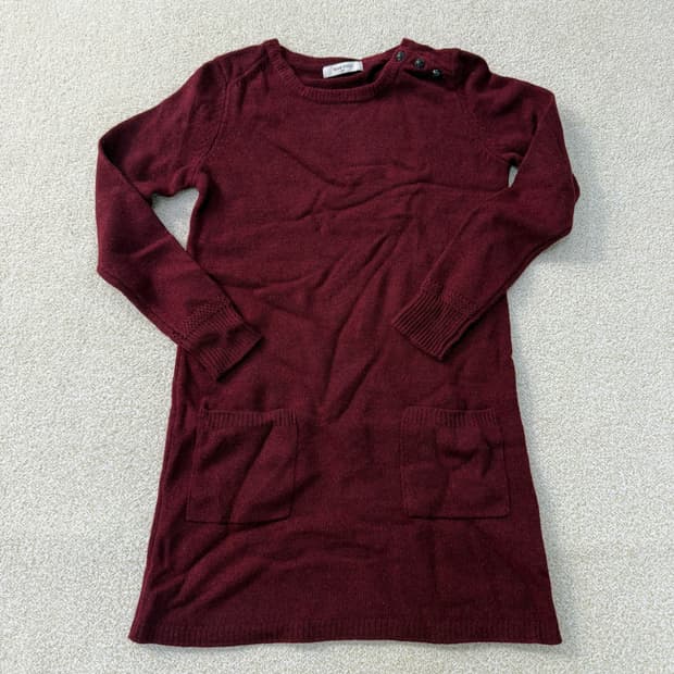 [90] 빈폴 여성 버건디 울 니트 원피스 0108T1