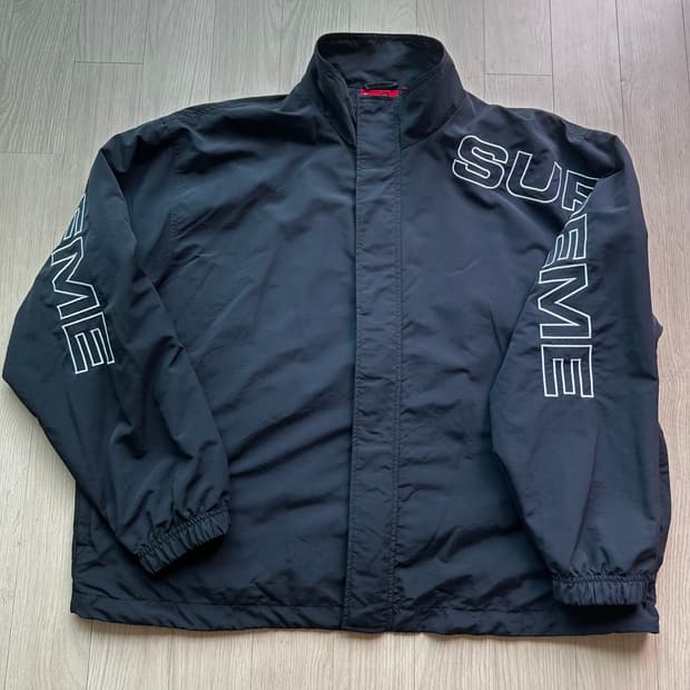 슈프림 스펠아웃 자수 트랙 자켓 블랙 - 23FW L SIZE