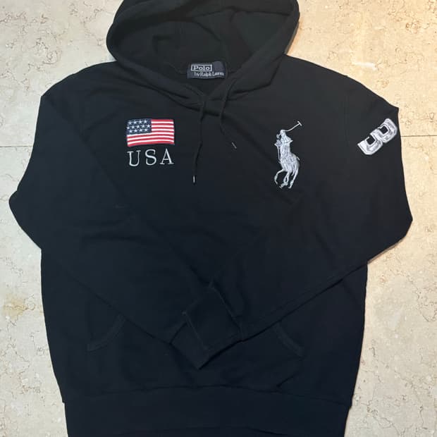 📍(희귀) 폴로 빅포니 성조기 USA 후드티