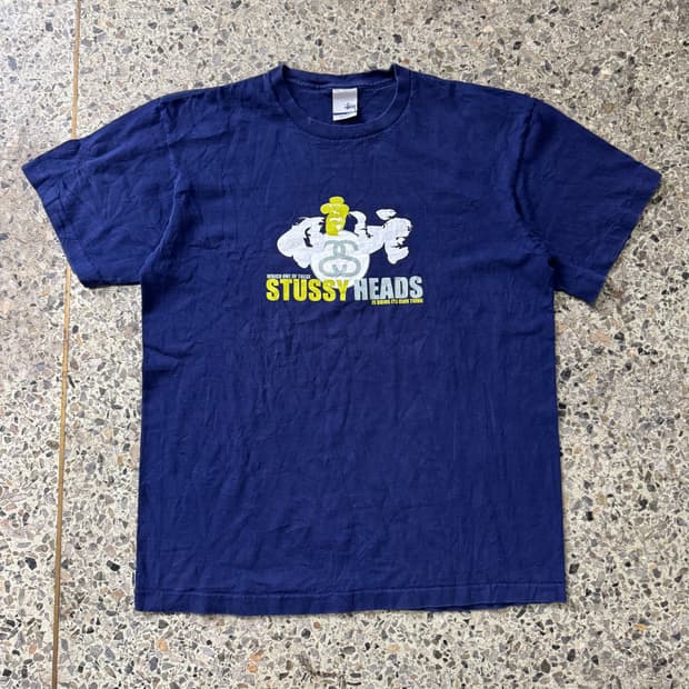 [L] 00s Stussy 스투시 Heads 프린팅 반팔티