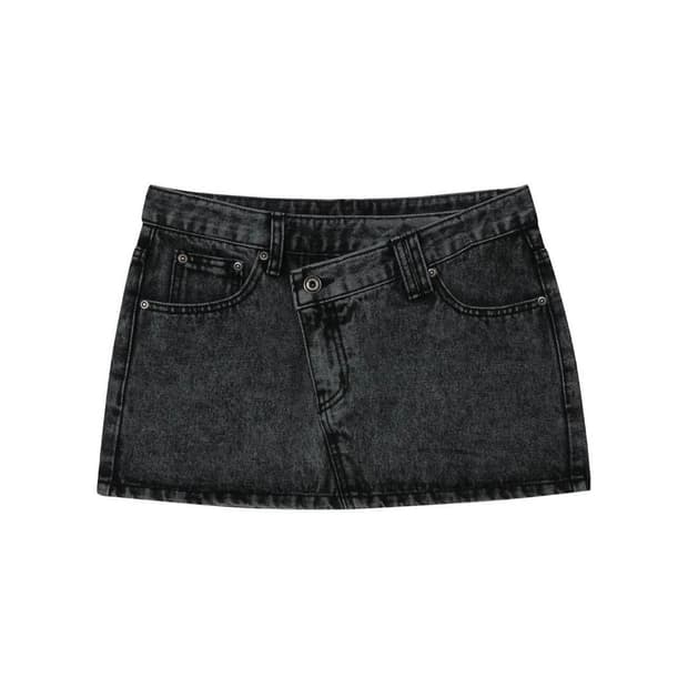 CROSSOVER DENIM MINI SKIRT