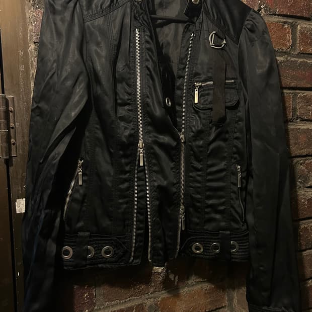 2000s GGPX 락시크 블랙 멀티지퍼 자켓