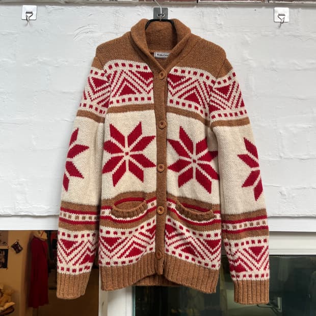 Rodeo Crowns 노르딕 패턴 울 니트 가디건 2