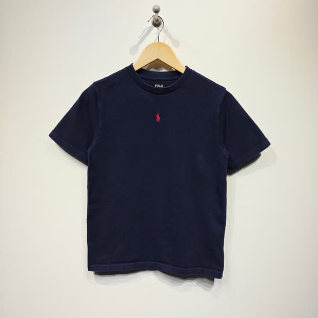 폴로 랄프로렌 중앙 로고 반팔 티셔츠 네이비
