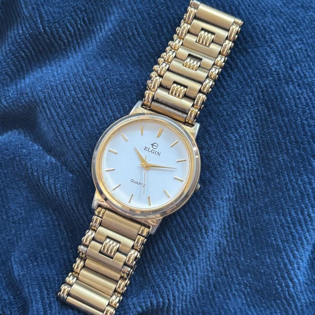 vintage elgin quartz metal watch