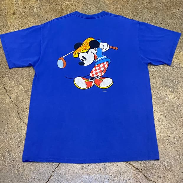 90s Made in USA 미국 빈티지 디즈니 미키마우스 골프 반팔티