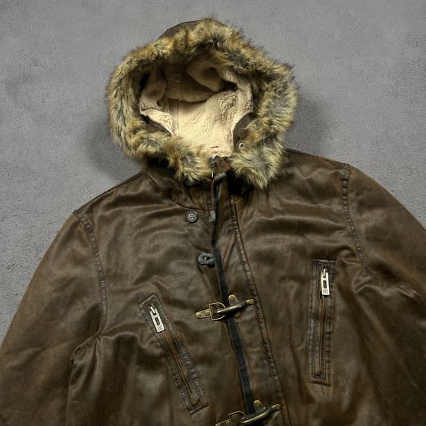 Japanese Vintage 파이어맨 후드 퍼 자켓