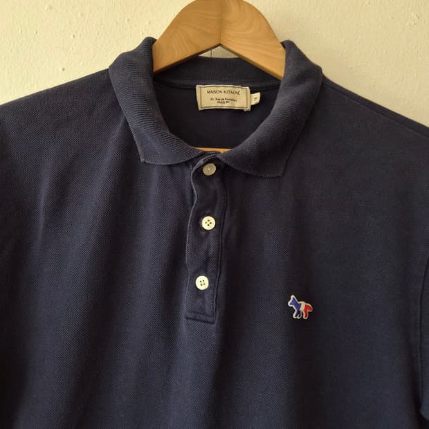 메종키츠네 남성 네이비PK반팔카라티셔츠 M사이즈