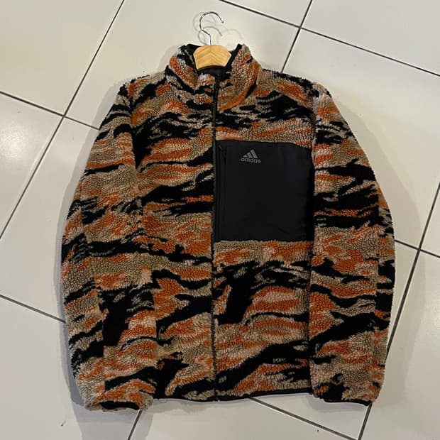 아디다스 양면 리버시블 패턴 후리스 