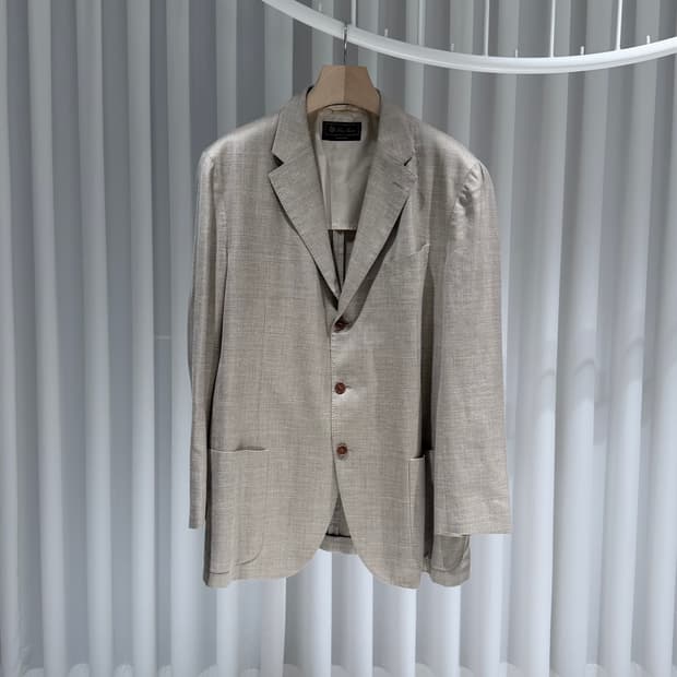 (A+/56) / 로로피아나 라이트 글렌 체크 울 자켓 블레이저