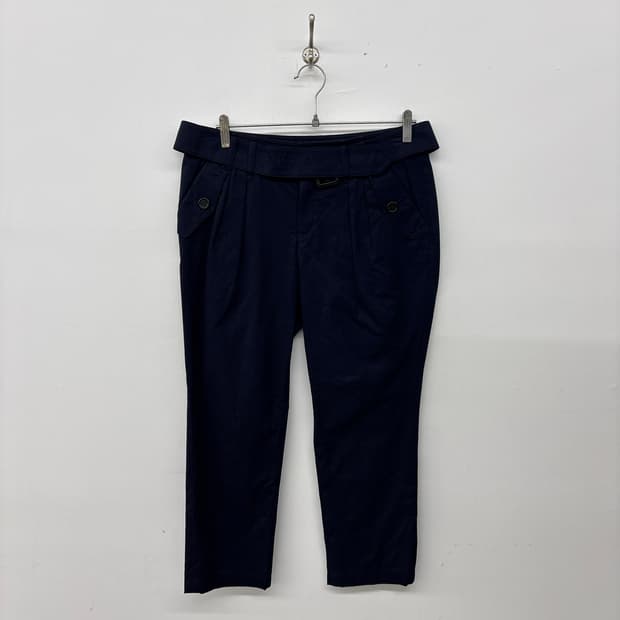 버버리 벨트 면바지 네이비 팬츠 34in