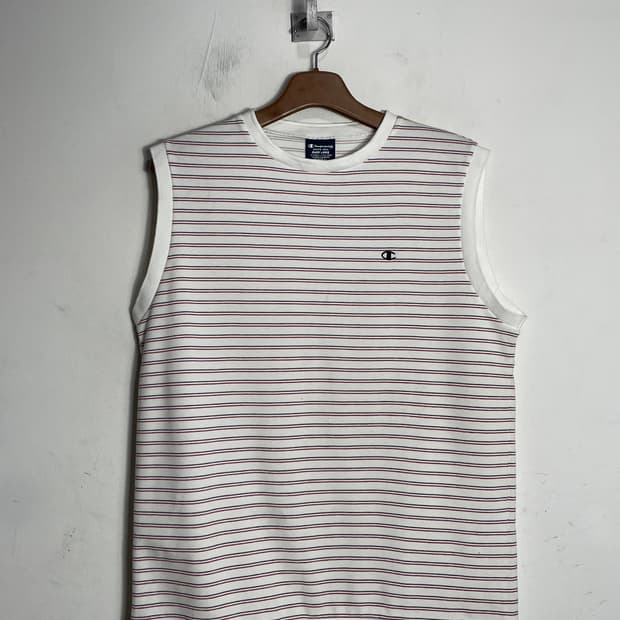 챔피온 스트라이프 민소매 티셔츠