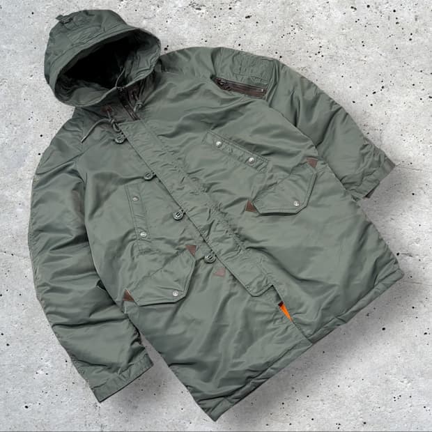 [L] 프리즘웍스 N3B 후드 야상 점퍼 카키색 C318