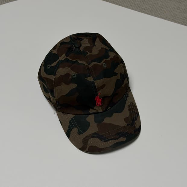 폴로 카모 볼캡 