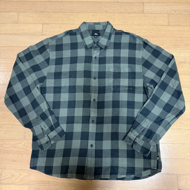 [XXL] stussy 스투시 롱슬리브 셔츠 블랙 그레이