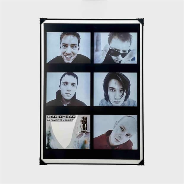 라디오헤드 RADIOHEAD 빈티지 포스터 정품 (액자포함)