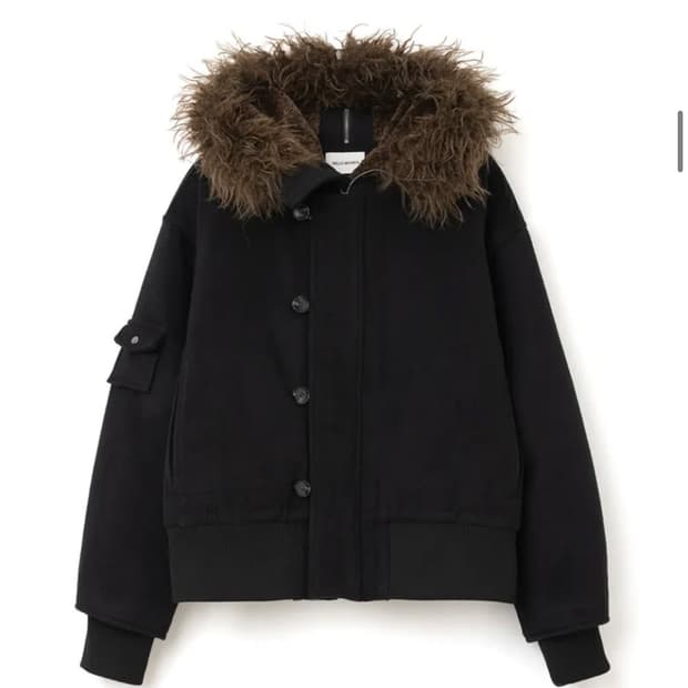 밀로우먼 버튼 플라이트 울 파카 S