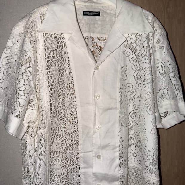 Dolce&Gabbana Lace & Linen Short Sleeve