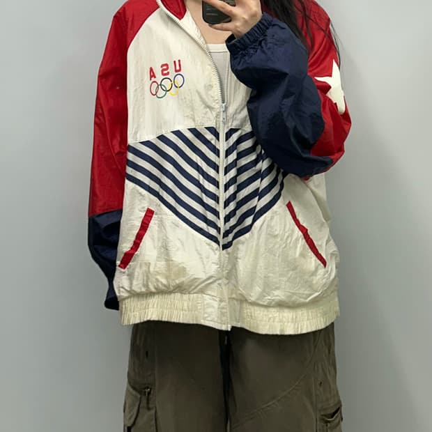 Vintage 84년 La 올림픽 미국 바람막이