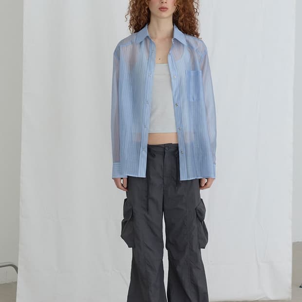 오데스 Ordes TENCEL GLOW STRIPE SHIRTS