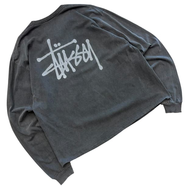 [XL] 스투시 피그먼트 빅로고 롱슬리브 그레이 A282