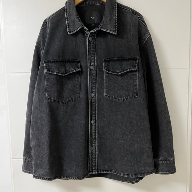 플랙 데님 셔츠 자켓