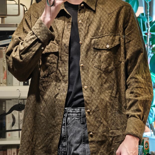 벨리에 세리프 치코 셔츠 자카드 카키 04사이즈