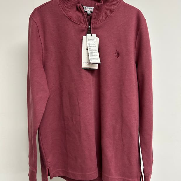 U.S.폴로 여성 어쌔신 하프집업 맨투맨 버건디 100