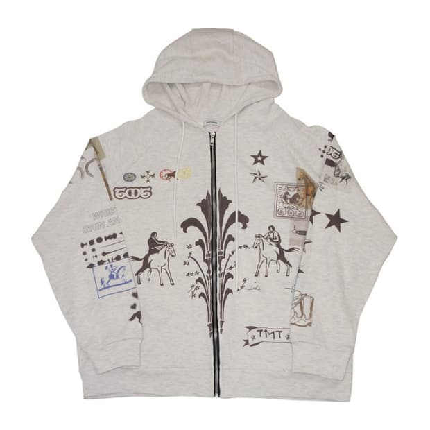 투머치택스 프린티드 와플 후드집업