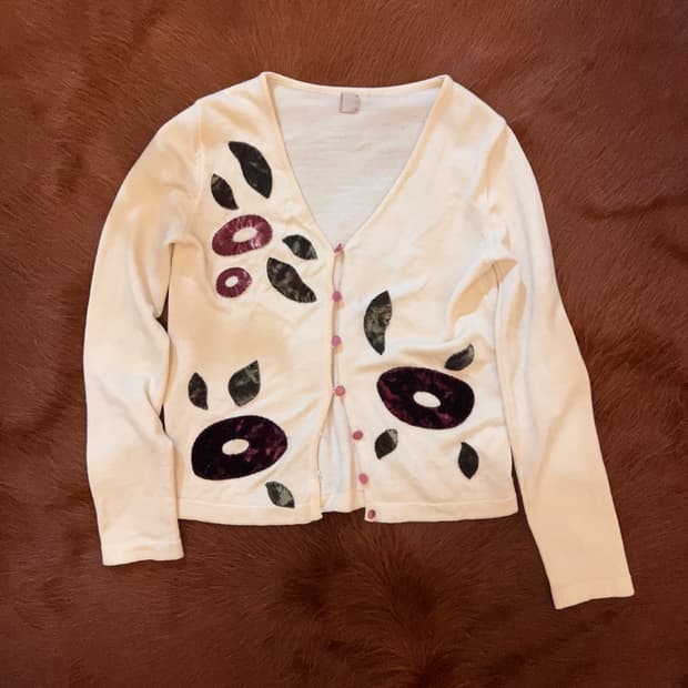 leaf pattern cardigan🍃