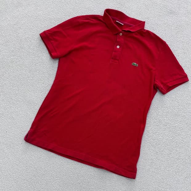 4 라코스테 슬림핏 반팔 티셔츠 0420E