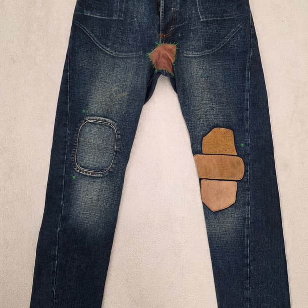 디스퀘어드2 가죽패치 데님청바지.