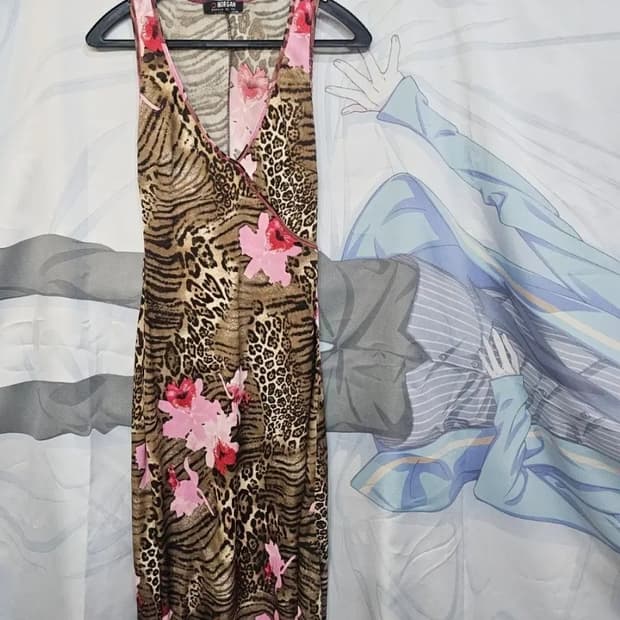 모르간 레오파드  플로럴  슬리브리스 원피스 