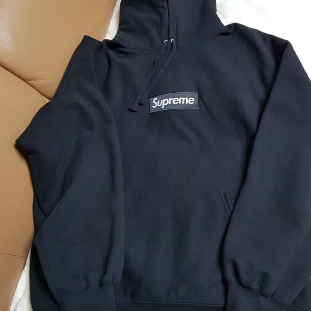 슈프림 박스로고 후드 티셔츠 블랙