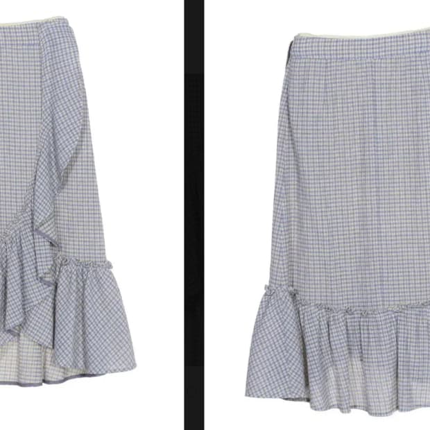 SJSJ 시어서커 연보라 미디 스커트