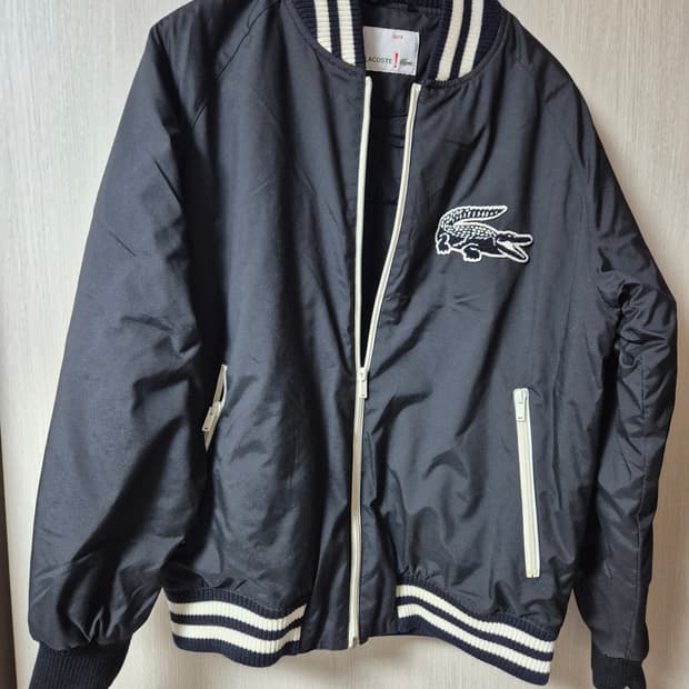 라코스테 빅크록 누빔 점퍼 블루종 야구점퍼 50