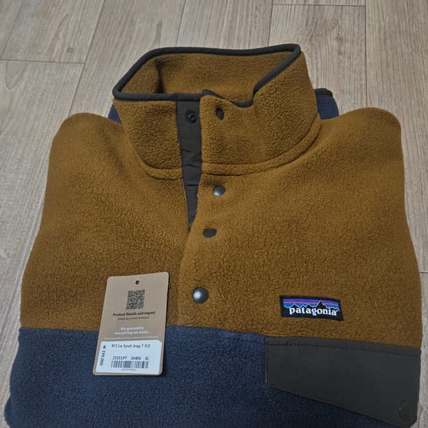 파타고니아 신칠라 브라운 그레이 민트급 플리스 후리스 아노락 