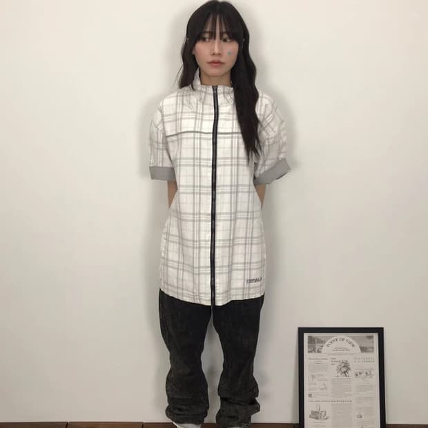 Impala Zip Plaid Short Sleeve Jacket