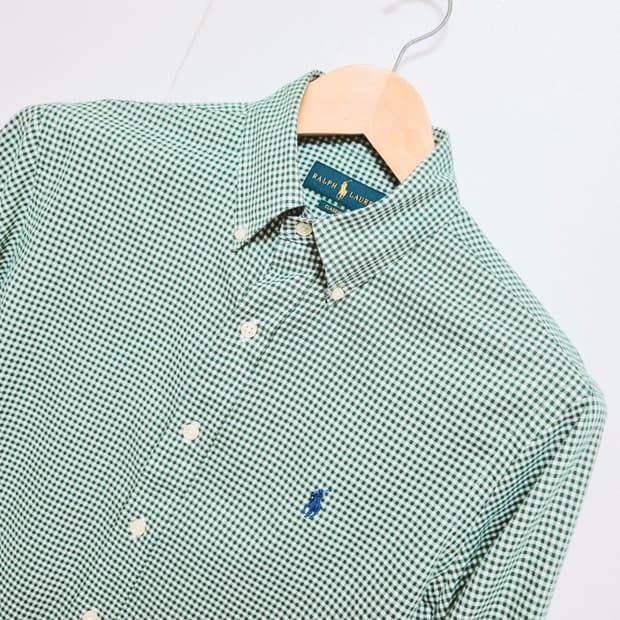 남성 폴로 랄프로렌 POLO 깅엄 긴팔 남방 셔츠