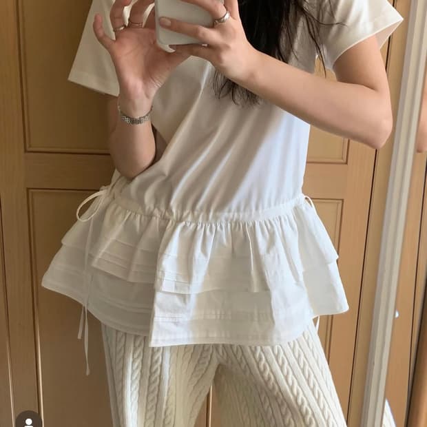 바이무드 Cable Knit Pants 아이보리