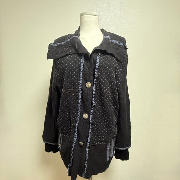 빈티지 도트 가디건