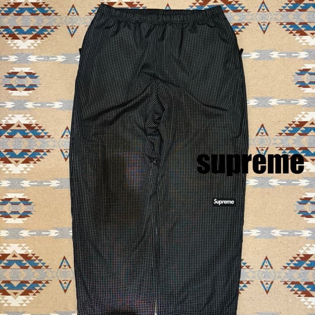 [XL] 슈프림 리플렉티브 립스탑 트랙 팬츠 블랙 - 25SS
