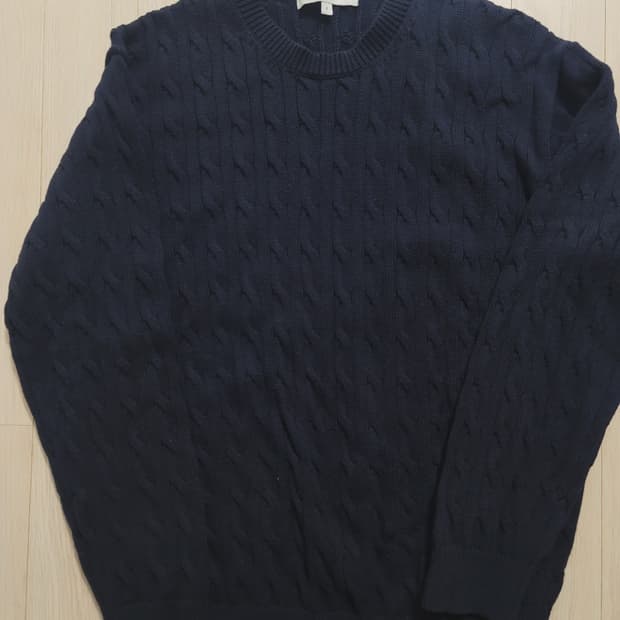 [4사이즈] 브라운야드 꽈배기 니트스웨터 네이비