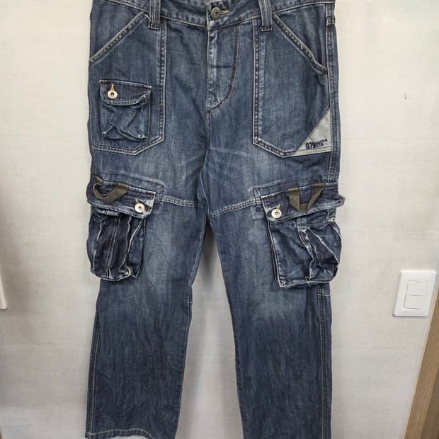 빈티지 du79 멀티포켓 카고 데님팬츠 32