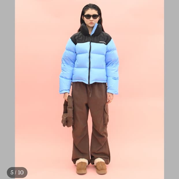 더뮤지엄비지터 하트 스티치 패딩 다운자켓 m