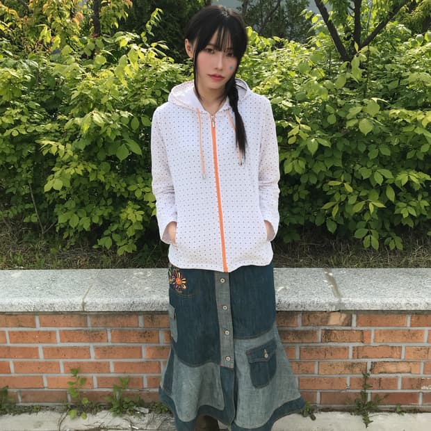 Jpn Dotted Zip Up Hoodies