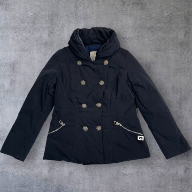 비올란티 Violanti 딥네이비 하이넥 더블버튼 다운 패딩 자켓 42