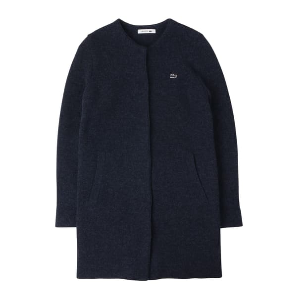 라코스테 네이비 울 롱 가디건